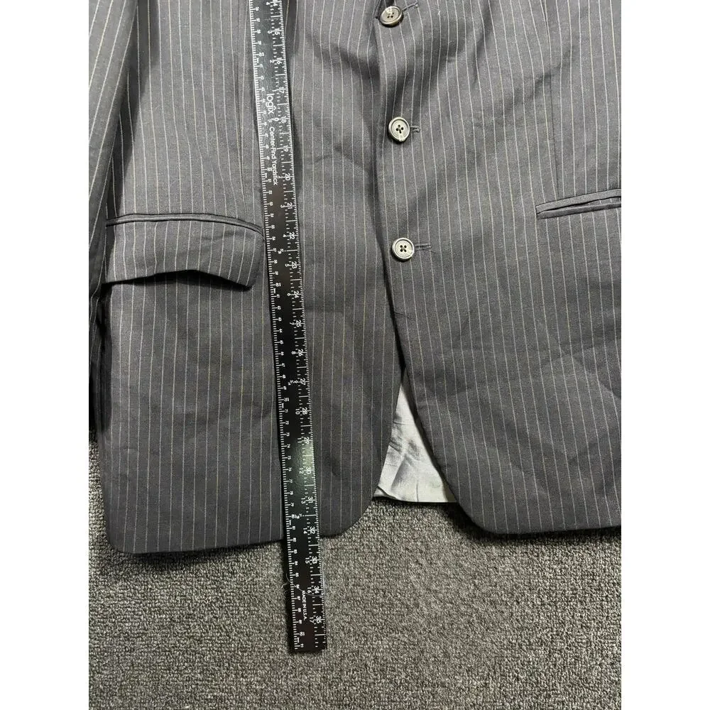 Ralph Lauren Blazer Mens 44R Gray Pinstripe Wool Made In Canada Dillard's Jacket